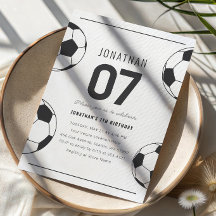 Cumpleaños 7 del niño fútbol soccer tiempo de jueg