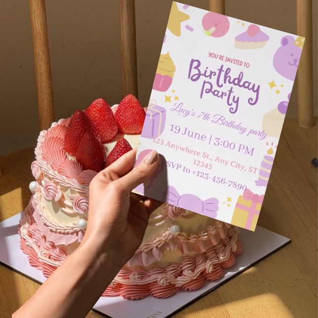 Invitación cumpleaños 7 niña  (Subido por el creador)