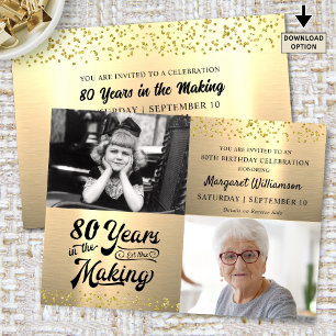 Invitación Cumpleaños 80 años en la fabricación de una foto m