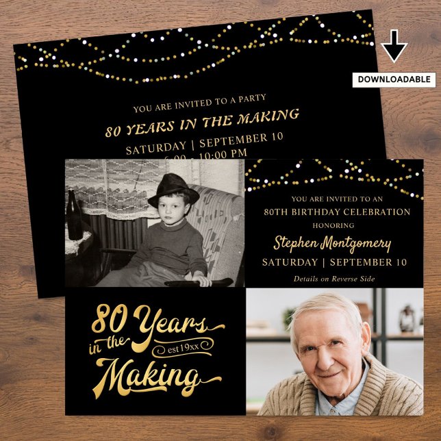 Invitación Cumpleaños 80 años en la foto de Making Black Gold (Subido por el creador)