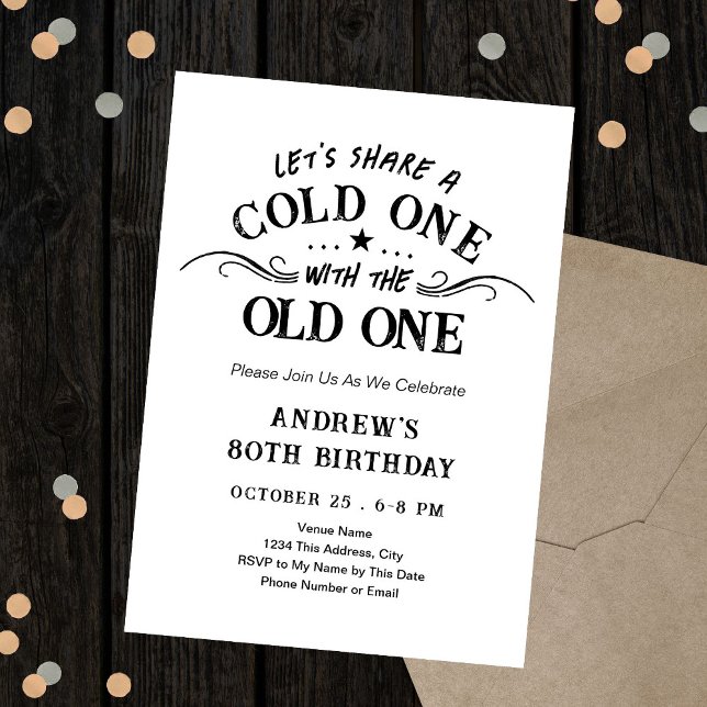 Invitación Cumpleaños 80 con Cerveza Fría con el Viejo (Subido por el creador)