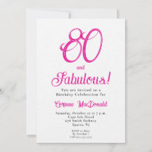 Cumpleaños 80 y fabuloso guión rosa