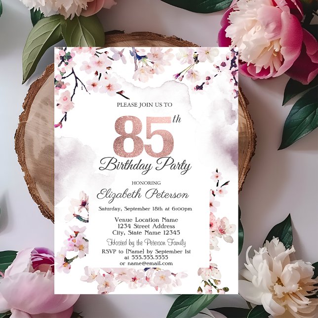 Invitación Cumpleaños 85 del Cerezo en Flor (Subido por el creador)