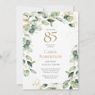 Invitación Cumpleaños 85 Eucalipto