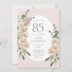 Invitación Cumpleaños 85 Tropical Floral