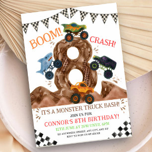 Invitación Cumpleaños 8 de Camión Monstruo