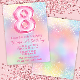 Invitación Cumpleaños 8 de Pink Rainbow