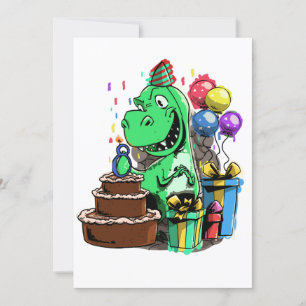 Invitación Cumpleaños 8 del Tyrannosaurus Rex Fiesta de Cumpl