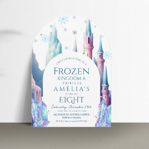Invitación Cumpleaños 8 Frozen Castillo de Dibujos Animados