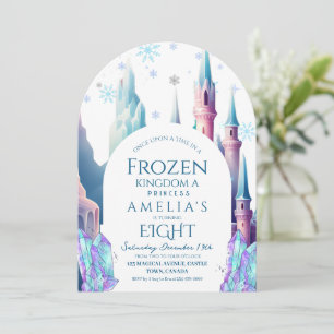 Invitación Cumpleaños 8 Frozen Castillo de Dibujos Animados