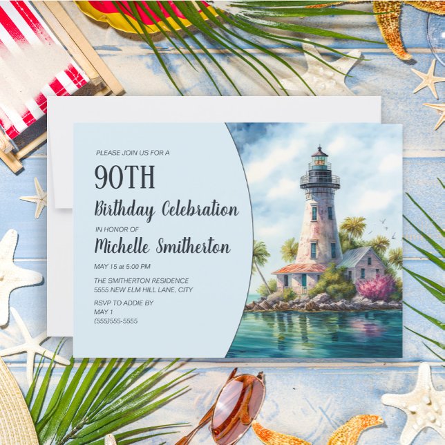 Invitación Cumpleaños 90 de Palmeras Tropicales Faro (Subido por el creador)