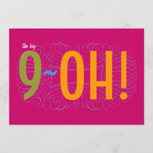 Invitación Cumpleaños 90 - ¡El Gran 9-OH!