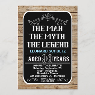 Invitación Cumpleaños 90 El Hombre El Mito La Leyenda 90 AÑOS