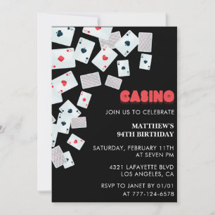 Invitación Cumpleaños 94 de Casino de póquer Juego de cartas