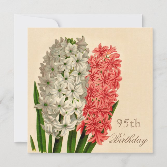 Invitación Cumpleaños 95 Chic Vintage Jacintos (Anverso)