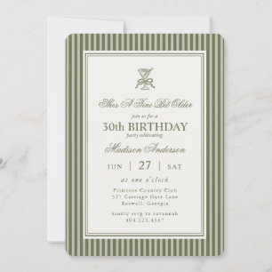 Invitación Cumpleaños a rayas un poco mayor Tini de Martini d