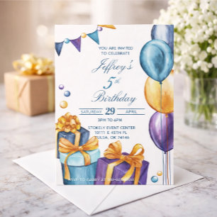 Invitación Cumpleaños acuarela