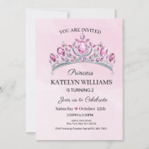 Cumpleaños acuarela de la Princesa Rosa