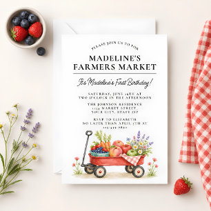 Invitación Cumpleaños adorable de mercado de agricultores al