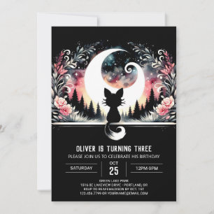 Invitación Cumpleaños Adorable Moderno para Gatos