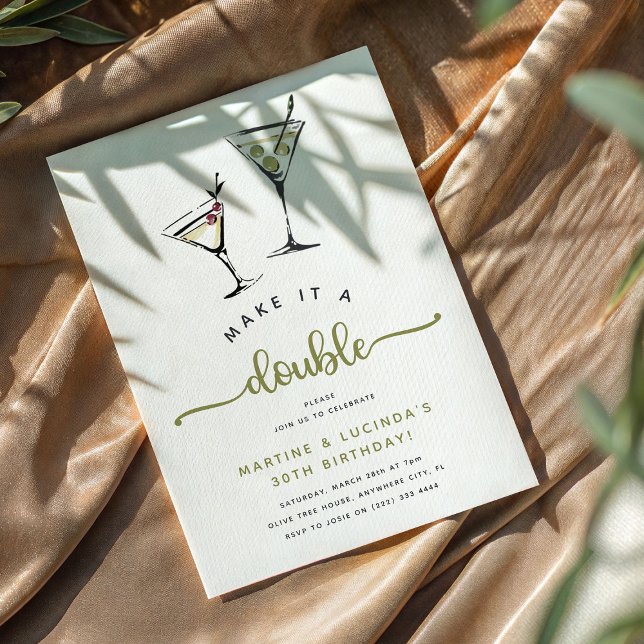 Invitación Cumpleaños Adulto Con 'Doble Martini'  (Subido por el creador)