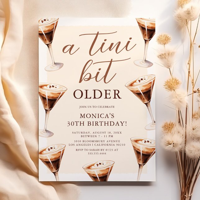 Invitación Cumpleaños adulto con Espresso Martini (Subido por el creador)