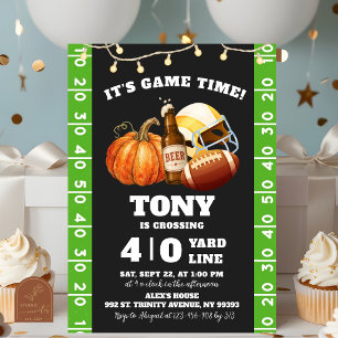 Invitación Cumpleaños adulto de cerveza de calabaza de otoño 