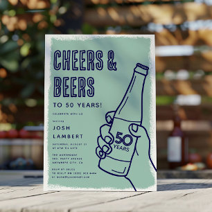 Invitación Cumpleaños adulto de Cheers & Beers Doodle urbano 