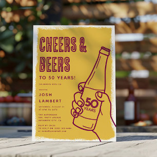 Invitación Cumpleaños adulto de Cheers & Beers Doodle urbano