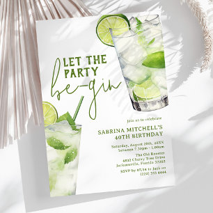 Invitación Cumpleaños adulto de ginebra elegante