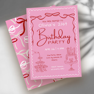 Invitación Cumpleaños adulto Fiesta de hito Caprichoso 21