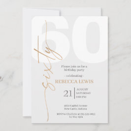Invitación Cumpleaños adulto moderno clásico sesenta