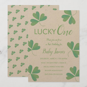 Invitación Cumpleaños Afortunado de St. Patrick Texturizado