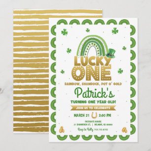 Invitación Cumpleaños afortunado uno día de San Patricio