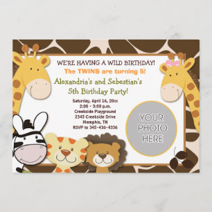 Invitación Cumpleaños africano 5x7 del *PHOTO* de los