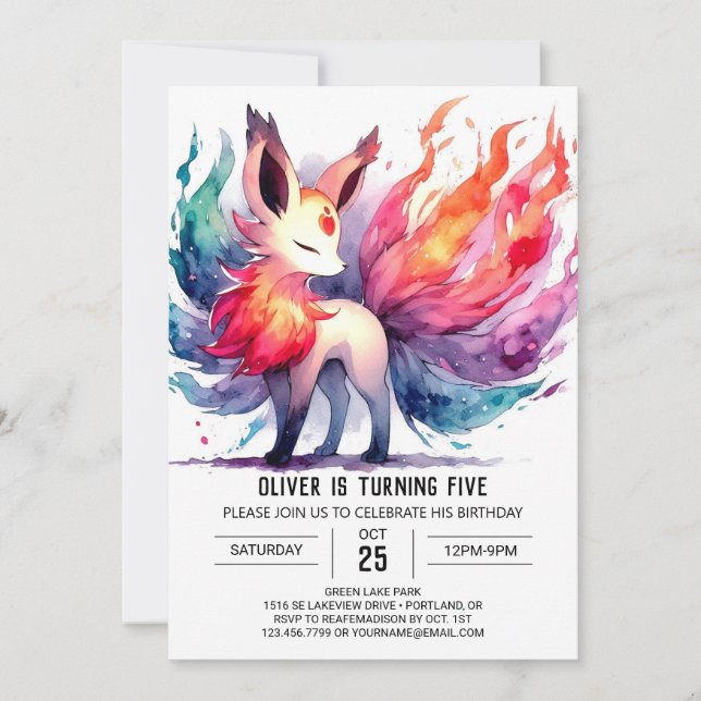 Invitación Cumpleaños alegre de Fox (Anverso)