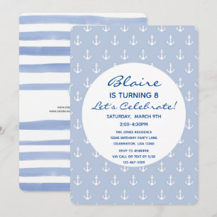 Invitación Cumpleaños Ancla Azul Náutico y Marina