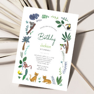 Invitación Cumpleaños Animal Jungla Tigre