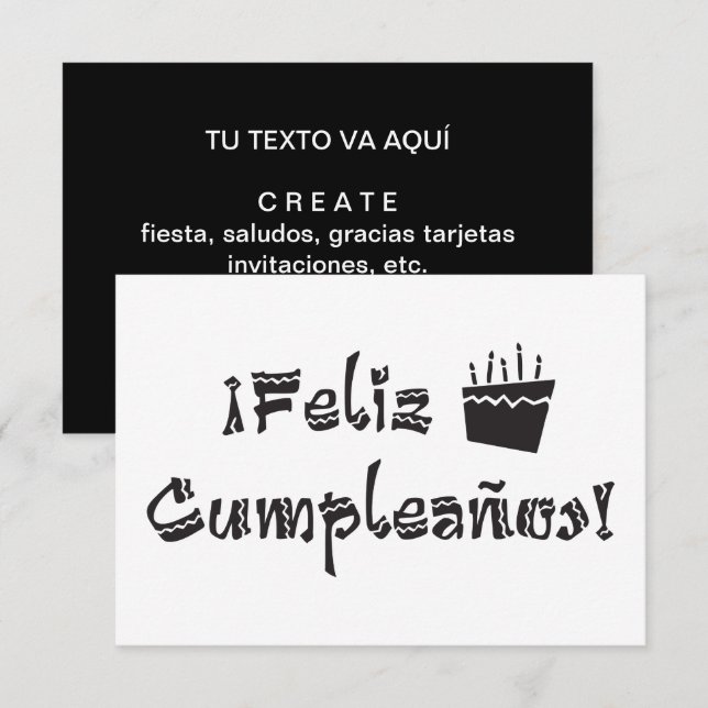 Invitación cumpleanos arriba pastel feliz (Anverso / Reverso)