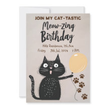 ¡Cumpleaños asombroso! Gato negro unirse a mi gato
