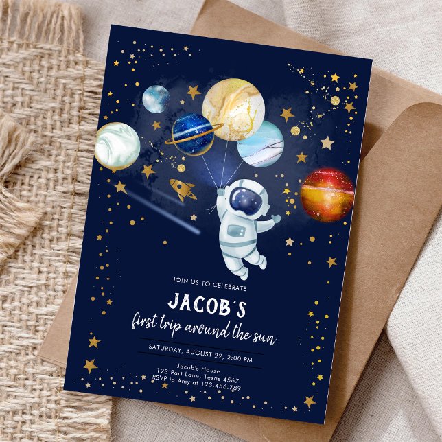 Invitación Cumpleaños Astronauta Planeta Galaxia Espacio Exte (Subido por el creador)