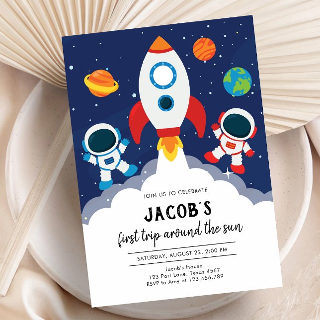 Invitación Cumpleaños Astronauta Planeta Galaxia Espacio Exte (Subido por el creador)