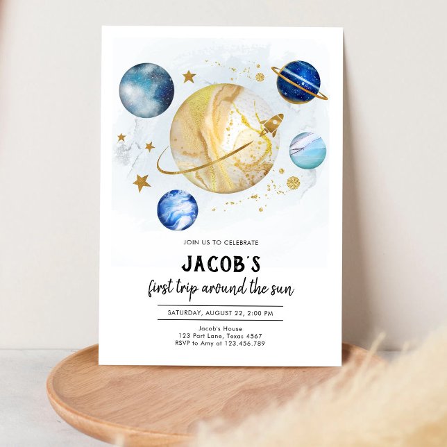 Invitación Cumpleaños Astronauta Planeta Galaxia Espacio Exte (Subido por el creador)