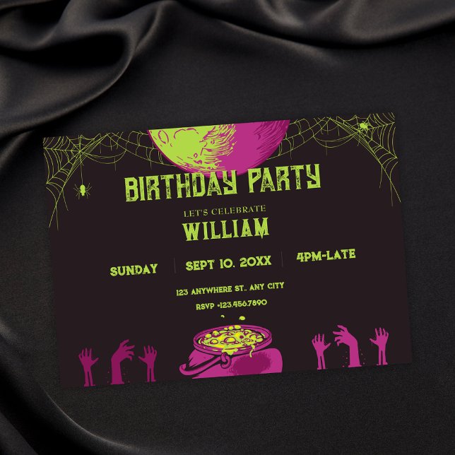 Invitación Cumpleaños aterrador vintage (Subido por el creador)