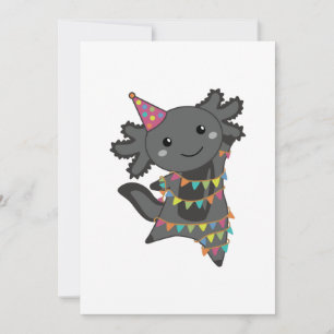 Invitación Cumpleaños Axolotl Garland Ropa de Adulto Face Más