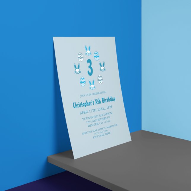 Invitación Cumpleaños azul de Pascua 3 (Subido por el creador)