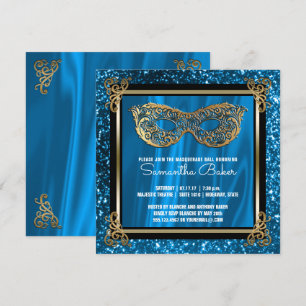 Invitación Cumpleaños azul del dulce dieciséis de la
