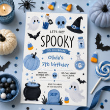 Cumpleaños azul espeluznante de Halloween