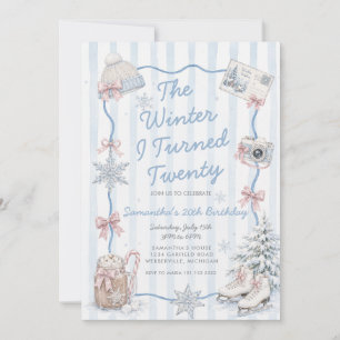 Invitación Cumpleaños Azul Hielo El Invierno Que Cumplí Veint