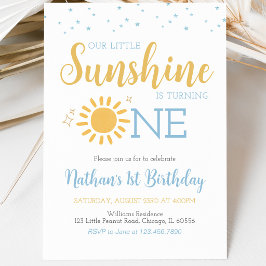 Invitación Cumpleaños Azul Pequeña Luz de Sol